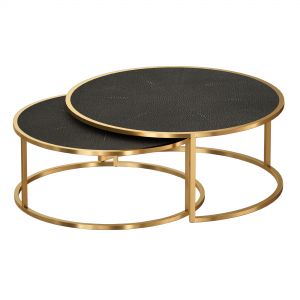 Keya Antique Brass Nesting Coffee Tables