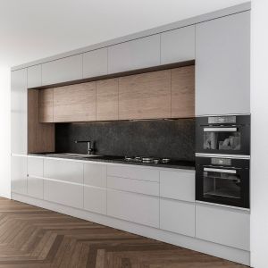 Kitchen Modern Gray And Wood