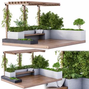 Roof Garden And Landscape Furniture With Pergola