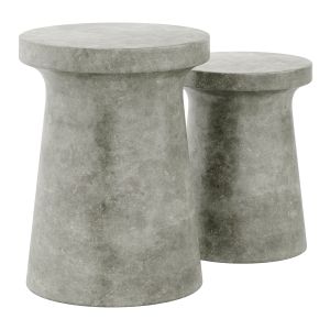 Large Round Peg Garden Stool Grey By Scenario