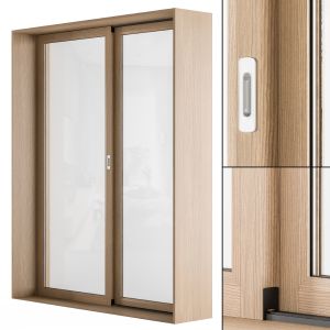 Wood Glass Modern Door 02