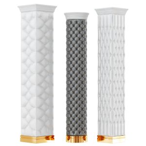 Three Decorative Columns Of Capitone