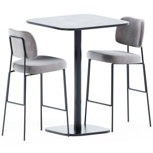 High Foot Table & Kapoor Bar Chair By Annud