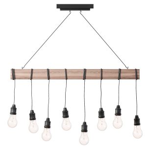 Tomas Black Wood Grain Kitchen Island Light