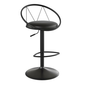 Upholstered Adjustable Height Swivel Bar Stool