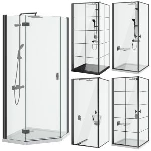 Shower cabins radaway nes 8 black set 136