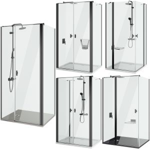 Shower cabins radaway nes 8 black set 138