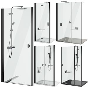 Shower doors radaway nes 8 black set 140