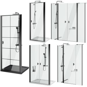 Shower doors radaway nes 8 black set 141