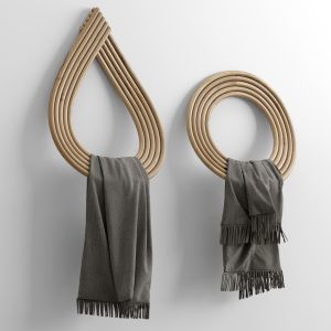 Bath Towel With Wooden Hanger