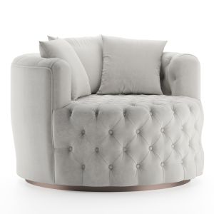 Retro Tufted Round Swivel Barrel Chair