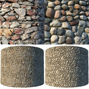 Large set of realistic masonry materials