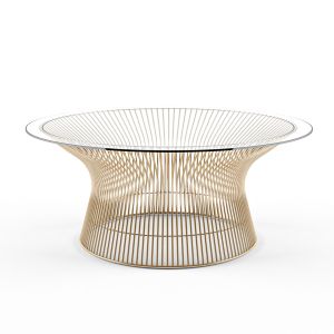 Round Crystal And Steel Coffee Table