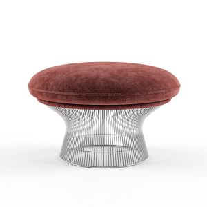 Upholstered Steel And Fabric Footstool