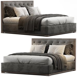 Rh Framed Diamond-tufted Bed