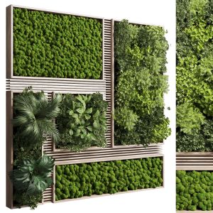 Vertical Wall Garden With Wooden Frame Moss Garde