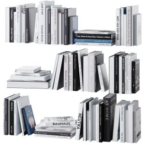 Set Of Books In Gray Tones