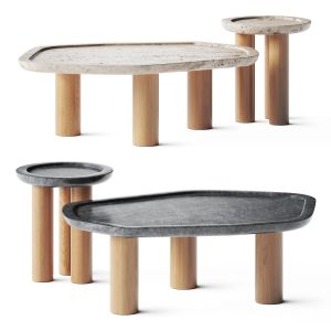 Cb2 Exclusive El Verano Travertine Coffee Tables