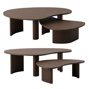 Mahogany Boomerang Coffee Tables By Ethnicraft