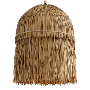 Bell Rattan Round Grass Leaves Ceiling Pendant Lam