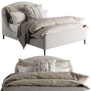 Crate & Barrel Lafayette Mist Queen Bed