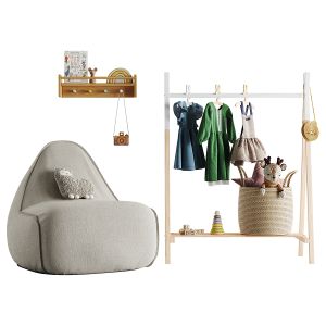 Children Room. Toys And Furniture Set 01