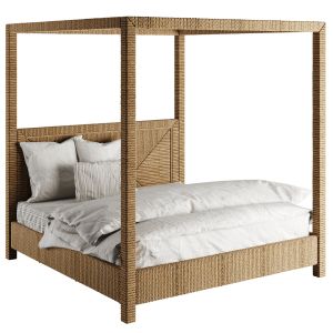 Palecek Woodside Canopy Bed King, Natural