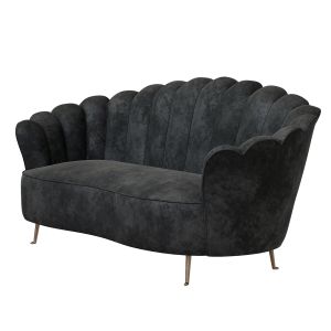 Eichholtz Sofa Messina Black Velvet