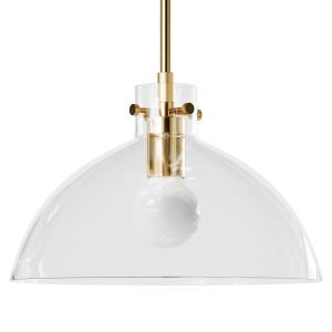 Name: Dakota Brass Pendant Light With Large Clear