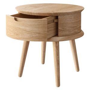 RJ Living Mia Round Nightstand Oak