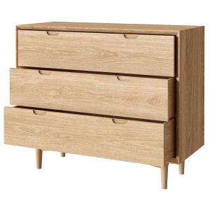 RJ Living Mia 3 Drawer Chest Oak