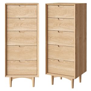 RJ Living Mia 5 Drawer Chest Oak