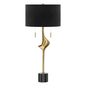 Gold table lamps with black shades