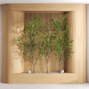 Wood Wall Composition With Inside Tree Set