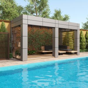 Aluminum Cladding Pergola With Pool