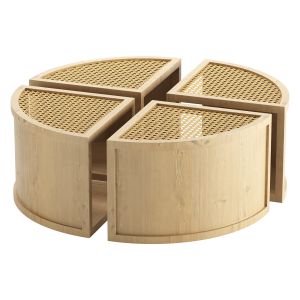 Round To Square Block Modular Coffee Table