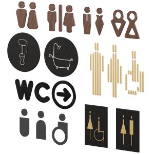 Restroom Directional Door Signs 5