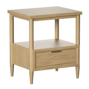 Bodie Natural Oak Wood Kids Nightstand With Drawer