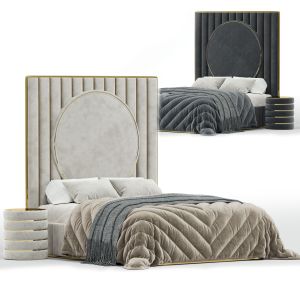 High End Velvet Modern Bed