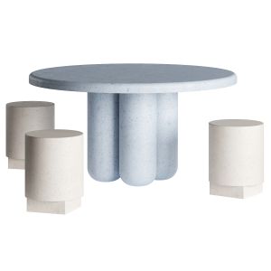 Giudecca Table And Tronchetto Stools By Cimento