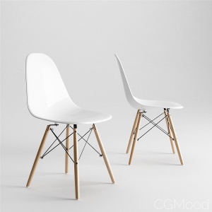 Eames Molded Plastic Side Chair Dowel Base by Herman Miller