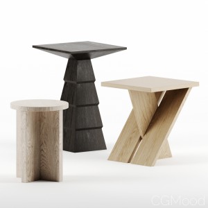 Side tables set by Atelier de Troupe