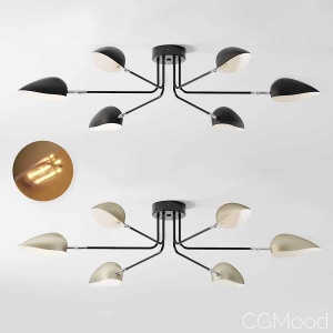 Industrial Modern 3-6 Light Ceiling Lamp