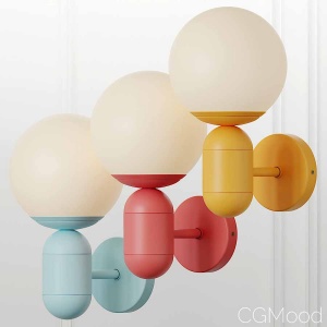 Orb Shade Child Bedroom Wall Light Blue