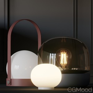 Carrie, Stone And Mini Glo-ball T Table Lamps