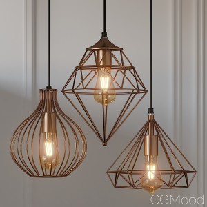 Copper Metal Hanging Light By Homesake