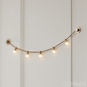 Garland Of July 14th Xs Gold Wall Sconce