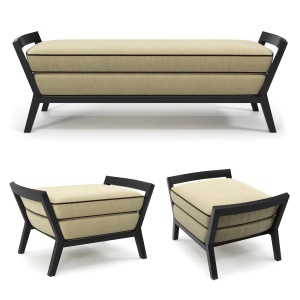 Niba Home - Aaron Bench And Ottoman