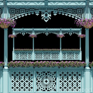 Georgian Balcony With Flowers