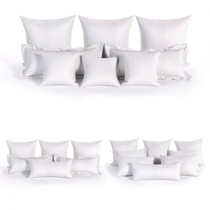 White Bed Pillows 01_3 Sets, 22 Different Pillows